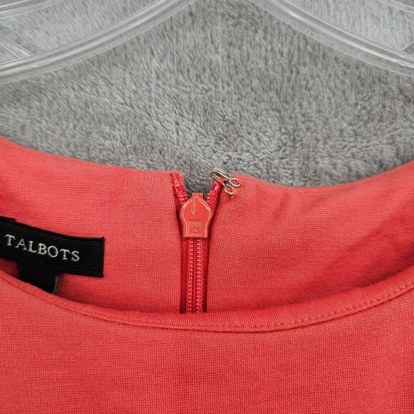 Talbots Colorblock Sheath Dress 16 Peach Red Burgundy Classic Colorful Plus Size - Picture 5 of 9